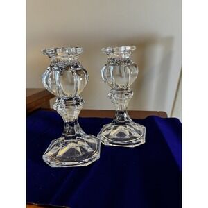 Gorham Baroque Crystal 6" Candlestick - Set of‎ 2